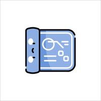 A blue folder with a magnifying glass icon vector