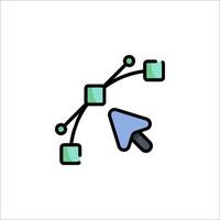 A line drawing of a computer mouse pointing to a computer vector