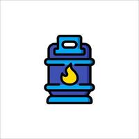 A gas can with a flame icon vector