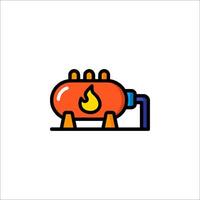 A cartoon gas heater with a flame on top vector