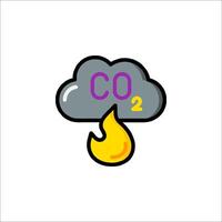 A cartoon cloud with the word co2 on it vector