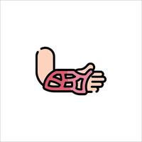 A hand with a broken arm icon vector