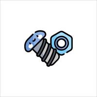 A screw and nut icon on a white background vector