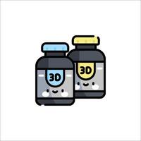 Two bottles of 3d printer ink with a smiley face vector