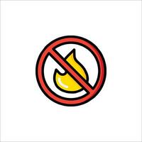 No fire icon illustration vector