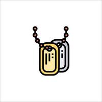 A dog tag with a chain and beads on it vector