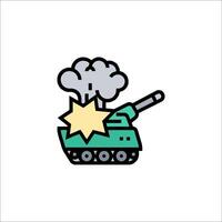 A cartoon tank with a star on it vector
