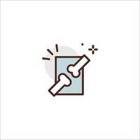 A simple icon of a book with a pencil and a pencil vector