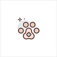 A dog paw with a cross on it vector