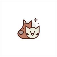 A dog and cat logo with a white background vector