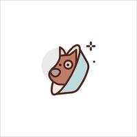 A dog with a cone on its head vector