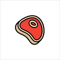 Meat icon in a line style on a white background vector