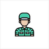 A man in a uniform icon vector