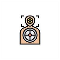 A man with a camera and a target icon vector