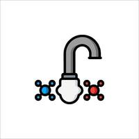 A faucet with a red and blue arrow pointing to it vector