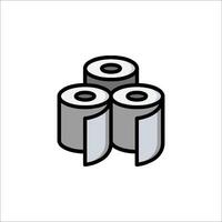 Three rolls of toilet paper icon on white background vector