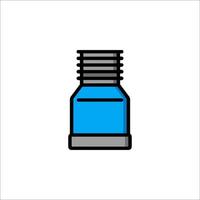 A blue bottle with a black cap on it vector
