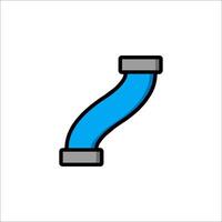 A blue pipe with a black handle on it vector