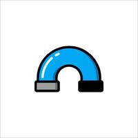 A blue pipe with a black cap on it vector