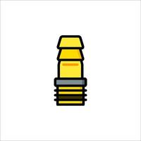 A yellow hose with a black nozzle vector