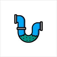 A blue pipe with a green water coming out of it vector