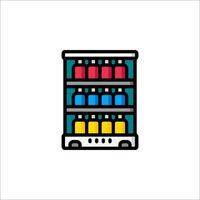 A refrigerator with bottles of different colors vector