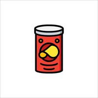 A can of soup with a yellow face on it vector