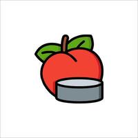 An apple and a hockey puck icon vector