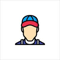 A man in a cap and overalls icon vector