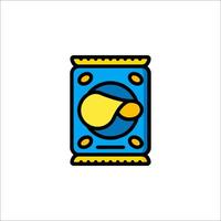 A blue and yellow packet of candy vector