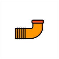 A pipe icon with a red and orange handle vector
