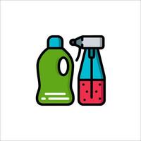 A bottle of cleaning solution and a sprayer vector