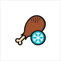 A turkey and snowflake icon on a white background vector
