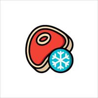 A red meat and snowflake icon vector
