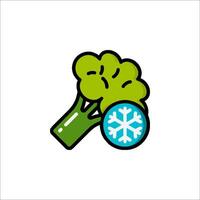 Broccoli and snowflake icon vector