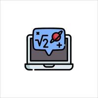 A laptop with a math equation on it vector