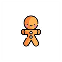 A gingerbread man is standing in front of a white background vector