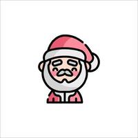Santa claus icon with a mustache and beard vector