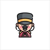 A cartoon character wearing a hat and a mask vector