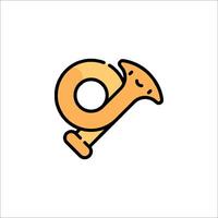 A cartoon horn with a smile on it vector