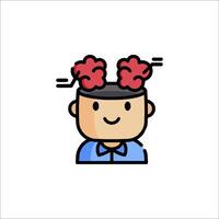 A man with two brains on his head vector