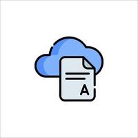 Cloud icon with a paper document vector