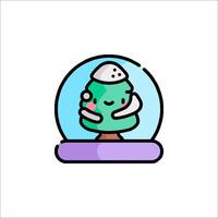 A snow globe with a tree inside vector