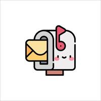 A cute mail box with a note inside vector