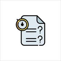 Question mark icon with clock on top of it vector