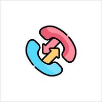 A phone icon with a phone and a phone cord vector