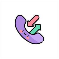 A phone with a purple and green arrow pointing to it vector