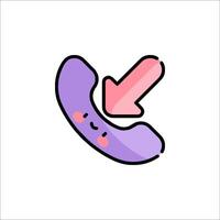 A purple phone with an arrow pointing to it vector