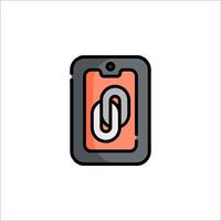 A phone with a link icon on it vector
