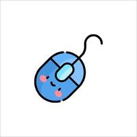 A cute mouse with a smiley face on it vector